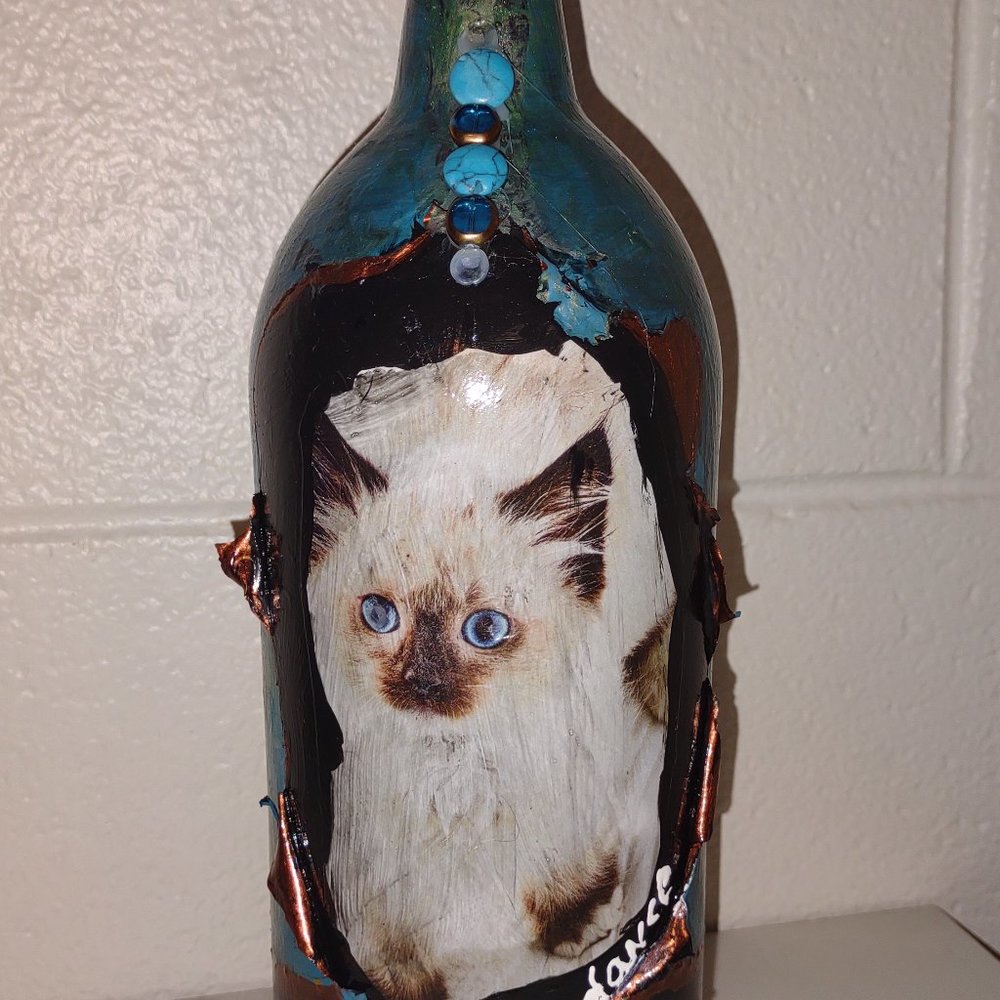 Reclaimed wine bottles